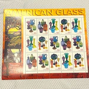 NEW USPS stamp sheet.  American Glassware. VINTAGE